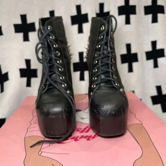Jeffrey Campbell Lita Spike Boot - Black Size 6.5 - Picture 3 of 8